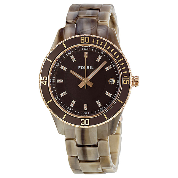 Fossil Stella Brown Dial Brown Resin Ladies Watch ES3090 ES3090  691464888183 - Fossil, Stella - Jomashop