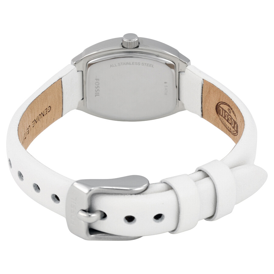 Fossil White Dial White Leather Strap Ladies Watch BQ1211 796483065581 ...