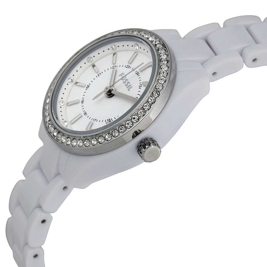 Fossil White Dial White Plastic Ladies 