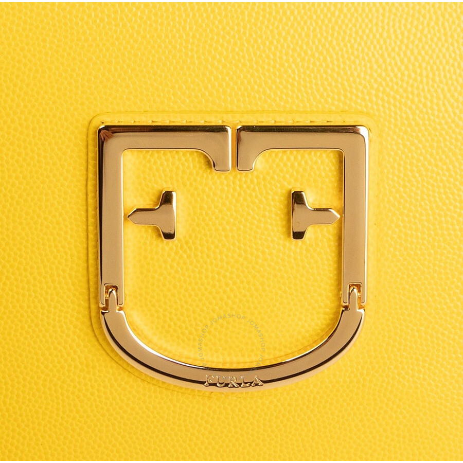 Furla Brava Mini Textured Leather Crossbody Bag In Calendula G 1027910