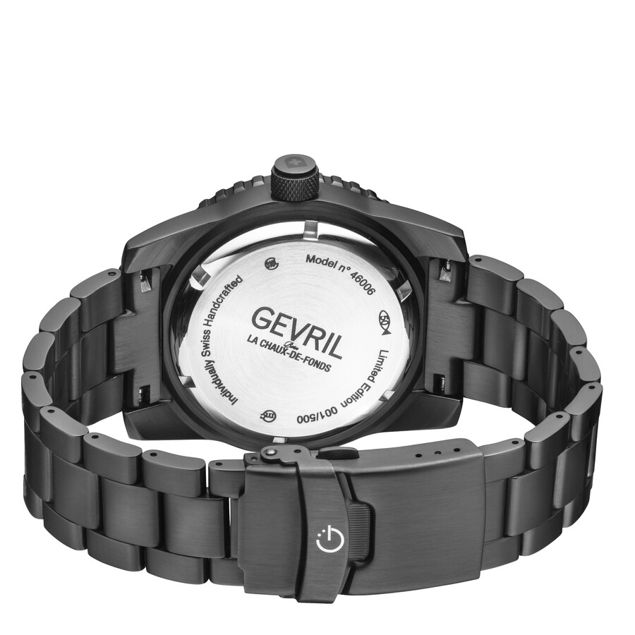 Gevril Canal St Divers Automatic Black Dial Men's Watch 46006.1