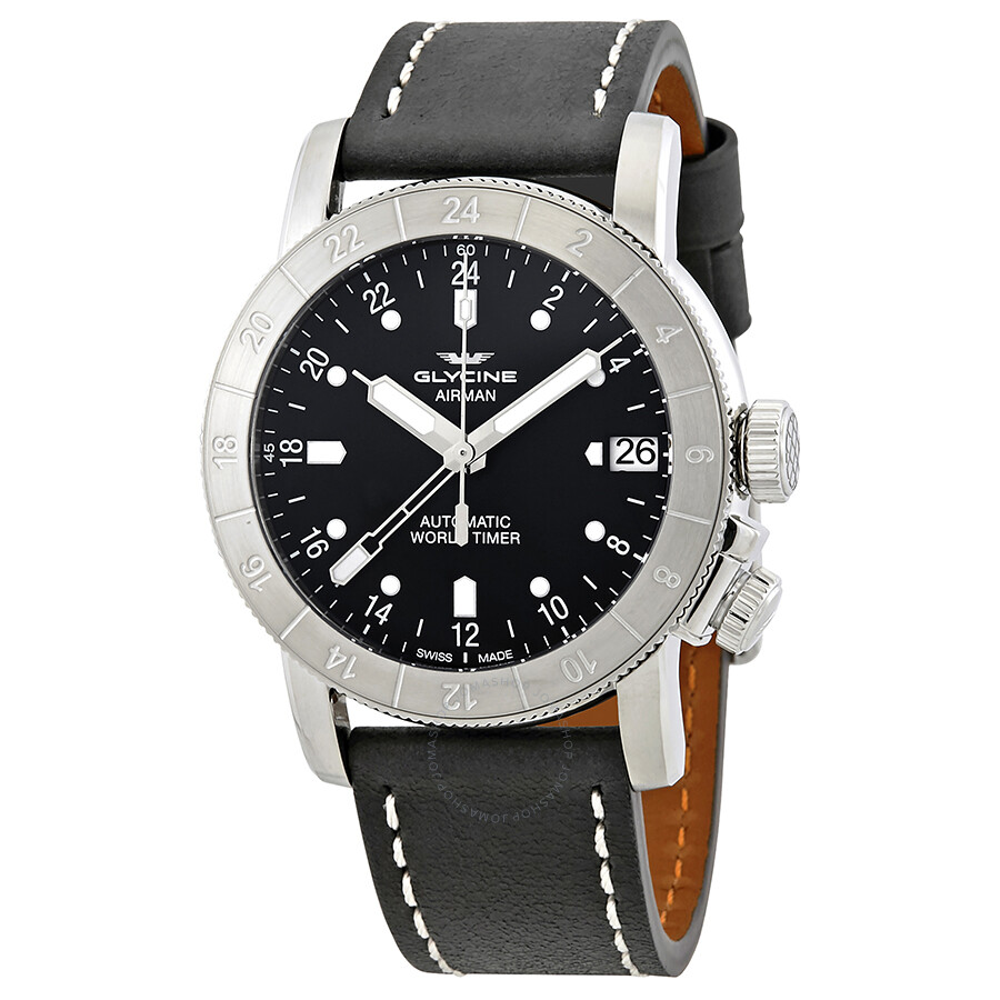 Airman Worldtimer GMT Automatic Black Dial Men's Watch