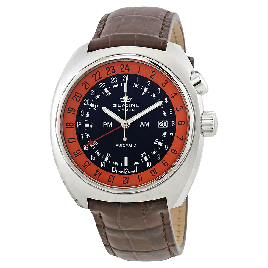 Airman SST 12 Black Dial Brown Leather Men's Watch