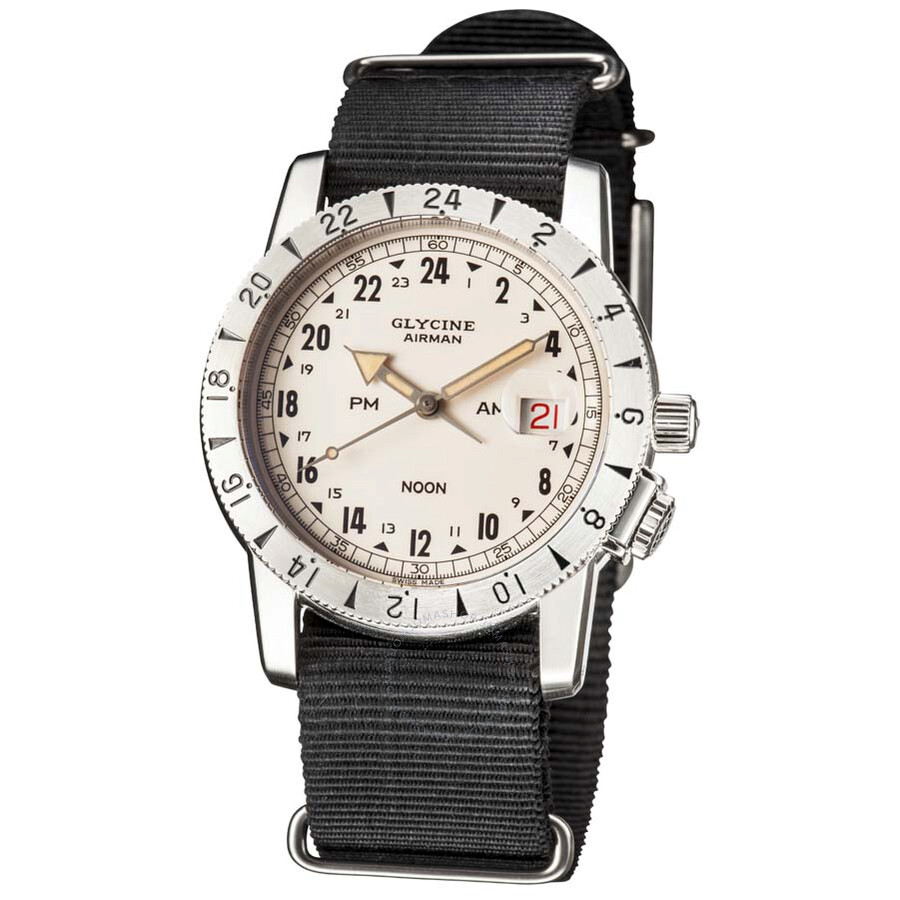 Airman Vintage 1953 Silver Dial Men's Canvas Watch
