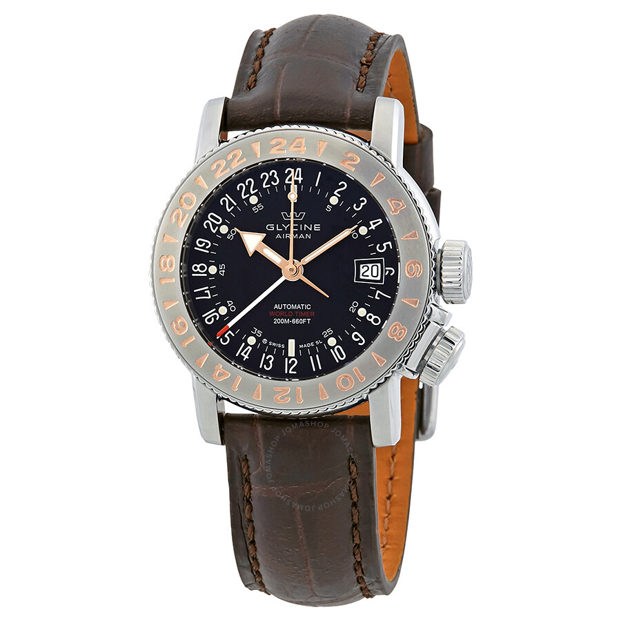Airman World-Timer Black Dial Men's Watch