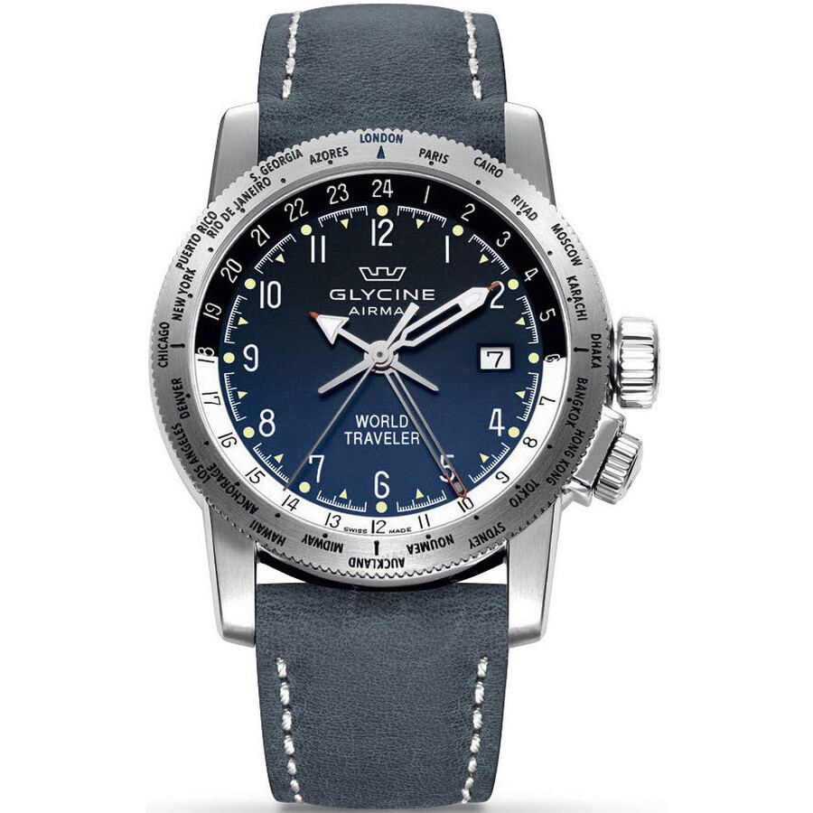 Airman World Traveler Blue Degrade Dial Men's GMT Watch