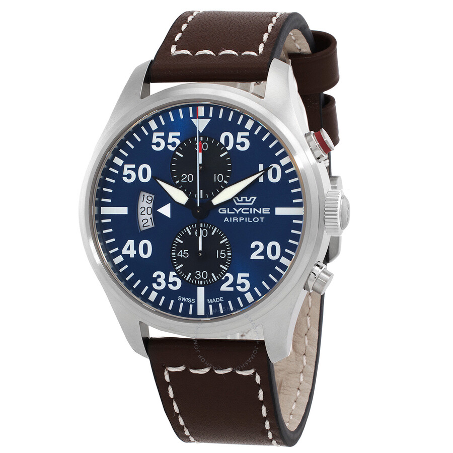 Airpilot Chrono 44 Chronograph Quartz Blue Dial Men's Watch