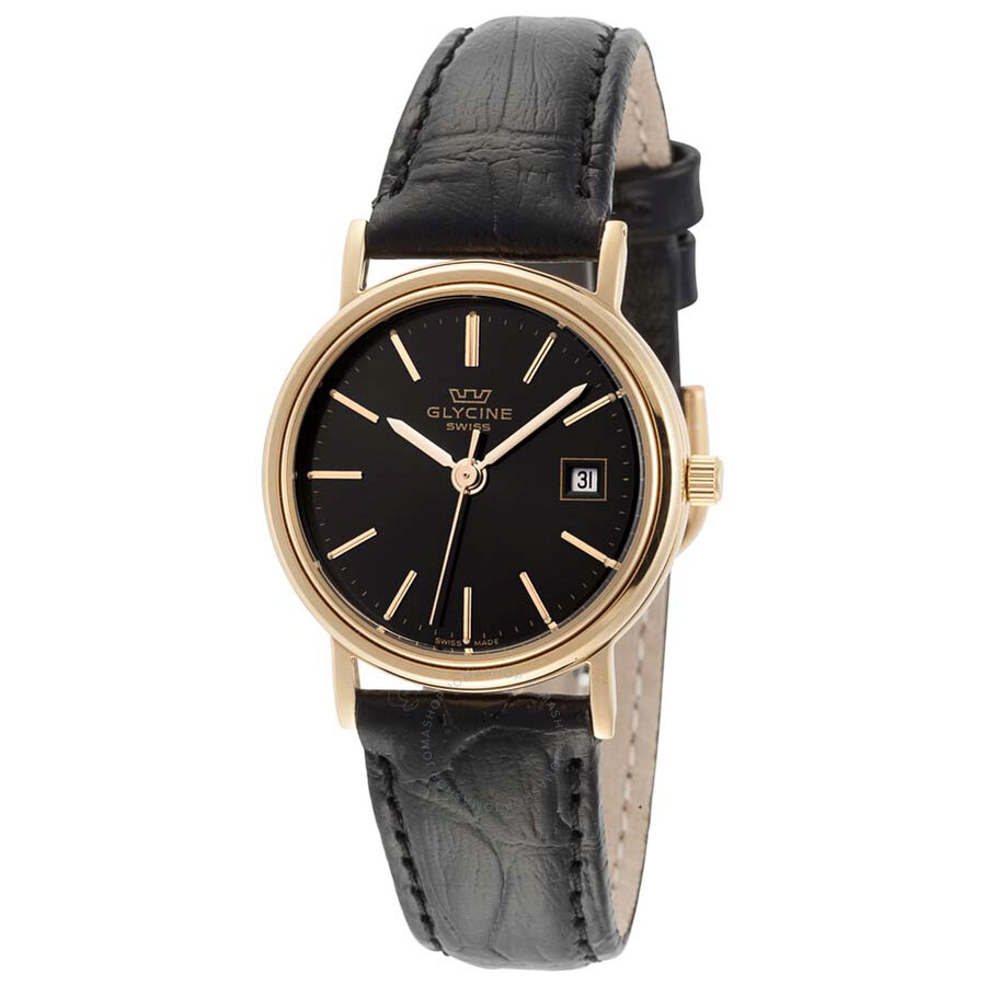 Black Dial Ladies Leather Watch