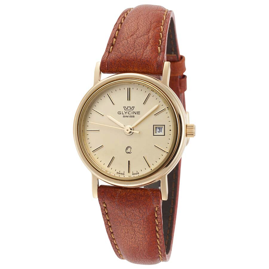 Champange Dial Ladies Leather Watch