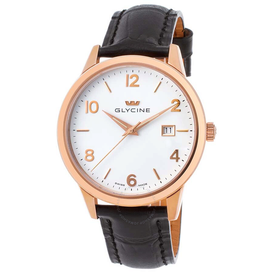 Classic White Dial Men's Leather Watch
