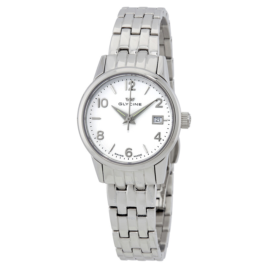 Classic White Dial Stainless Steel Ladies Watch