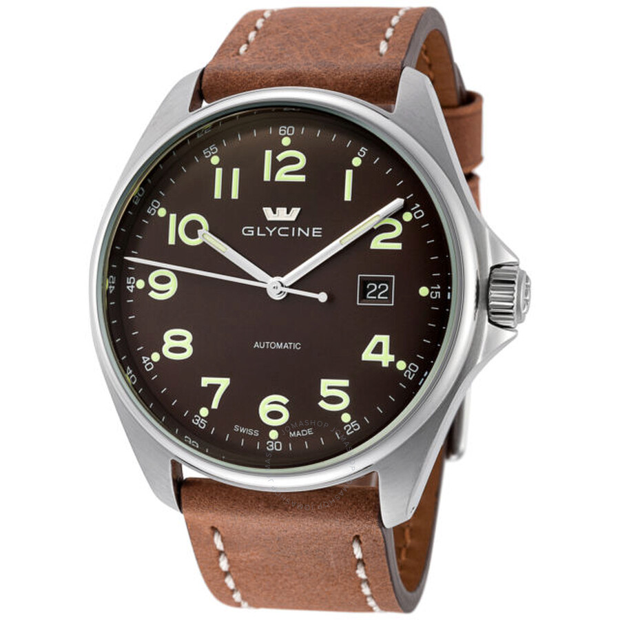 Combat 6 Dark Brown Dial Automatic Men's Leather Watch
