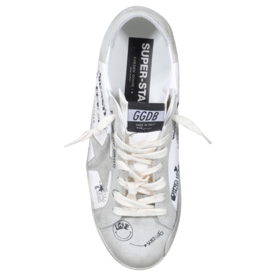 golden goose white and black superstar sneakers