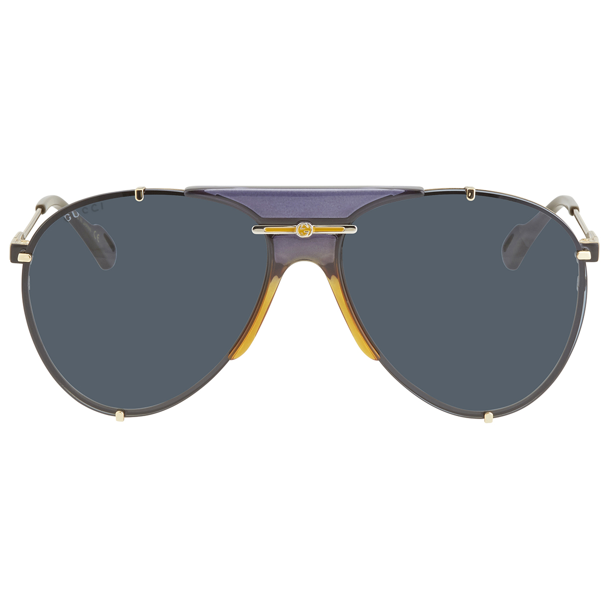 Gucci Blue Aviator Unisex Sunglasses GG0740S 002 61 889652294605 -  Sunglasses - Jomashop