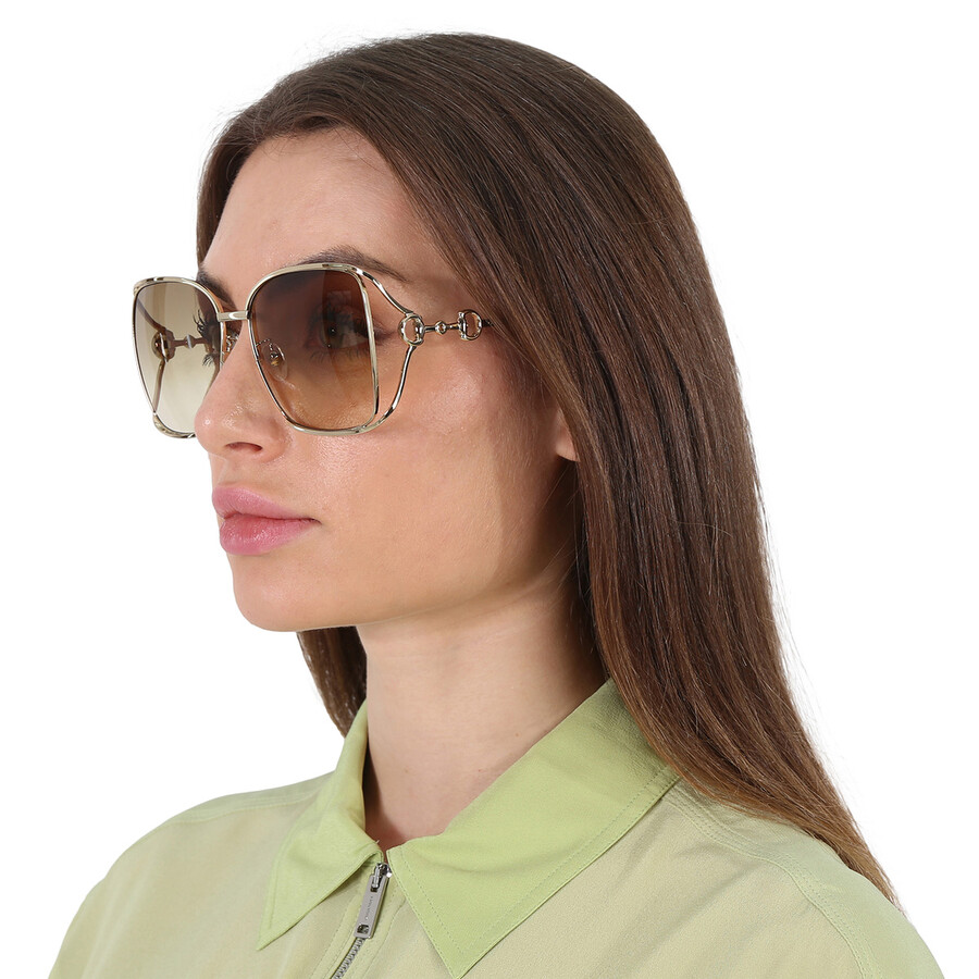 Gucci Brown Square Ladies Sunglasses GG1020S 004 61 889652356518