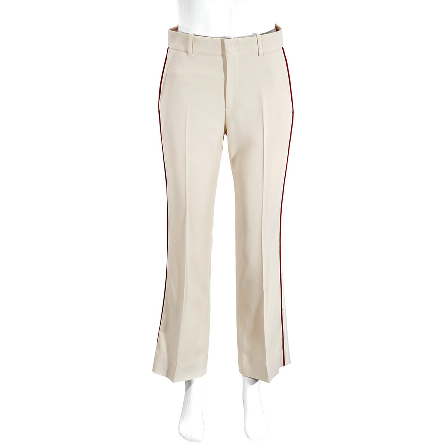 bootcut white trousers