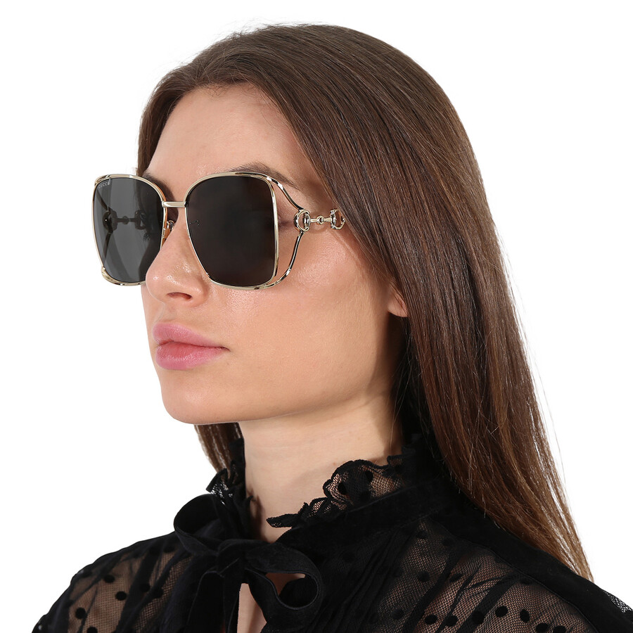 Gucci Grey Square Ladies Sunglasses GG1020S 002 61 889652356280