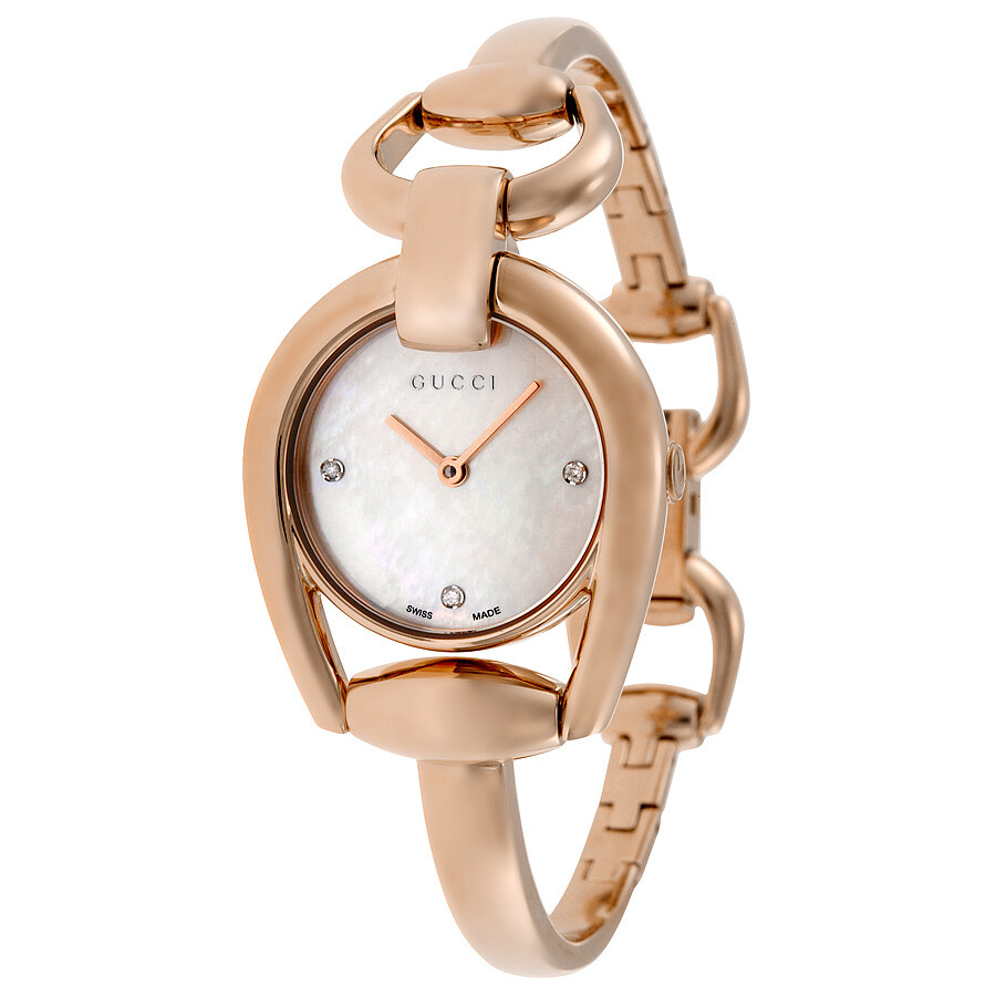 Gucci Horsebit Mother of Pearl Dial Ladies Watch YA139508 731903361249 -  Watches, Horsebit - Jomashop