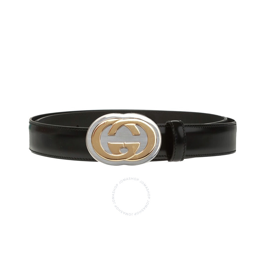 Leather belt with interlocking g buckle clearance