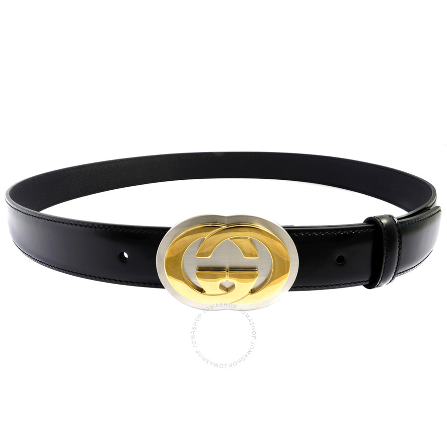 leather belt with interlocking g
