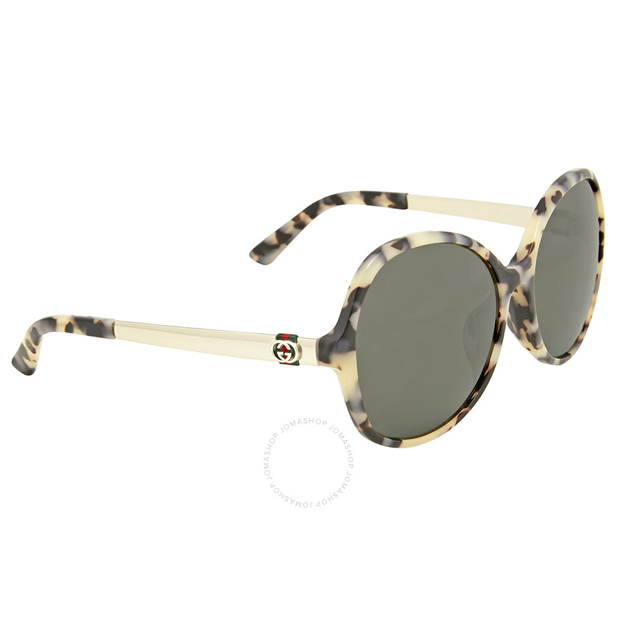 Gucci Oversize Round Brown Grey Sunglasses GG3796/F/SSZYNR 762753665997