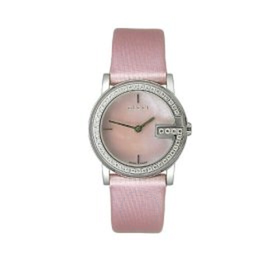 Pink Leather Strap Diamond Bezel Ladies Watch GC