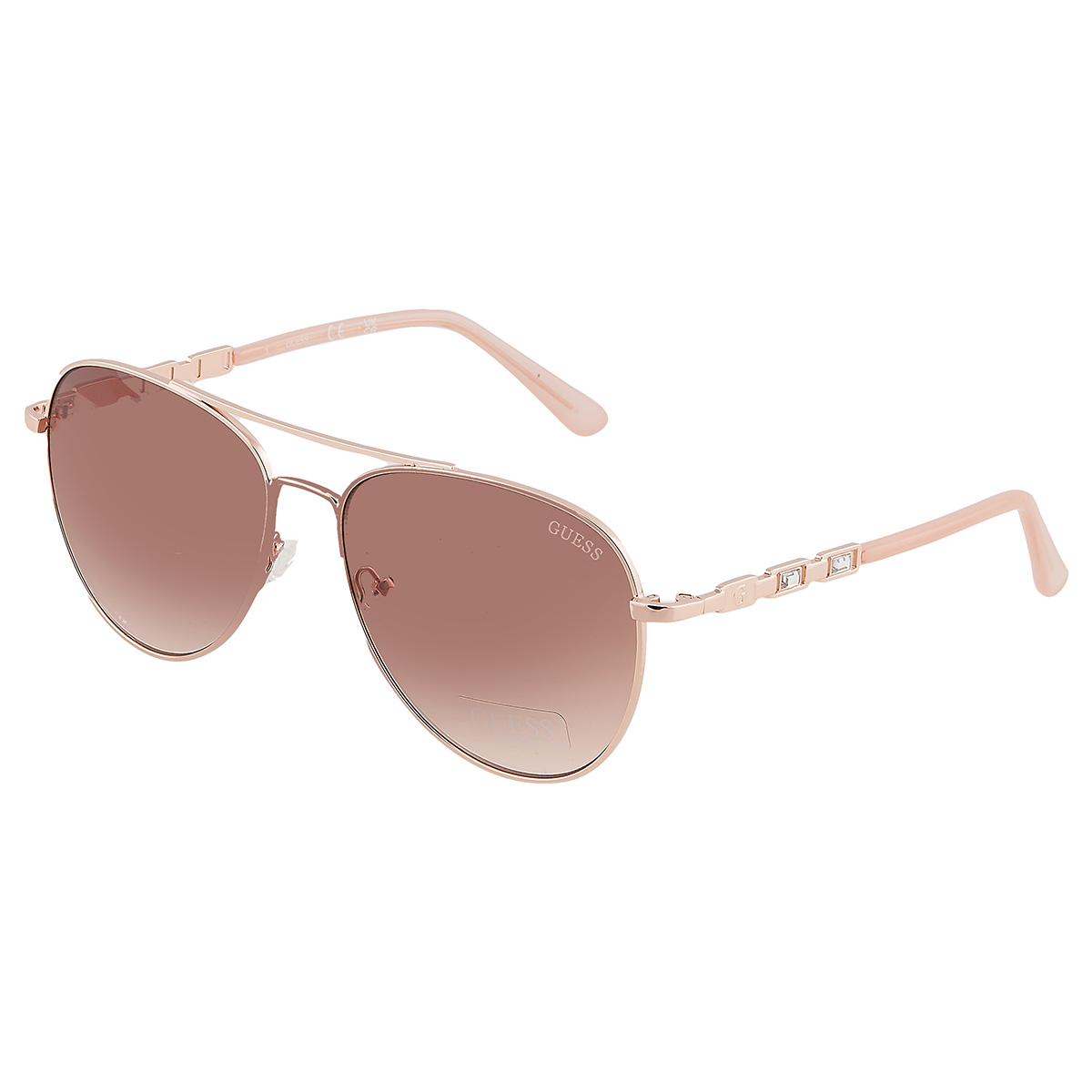 Occhiali Da Sole GUESS GF6143 Shiny - Montatura Oro Rosa, Lenti Gradient Grigio, Protezione UV 100%