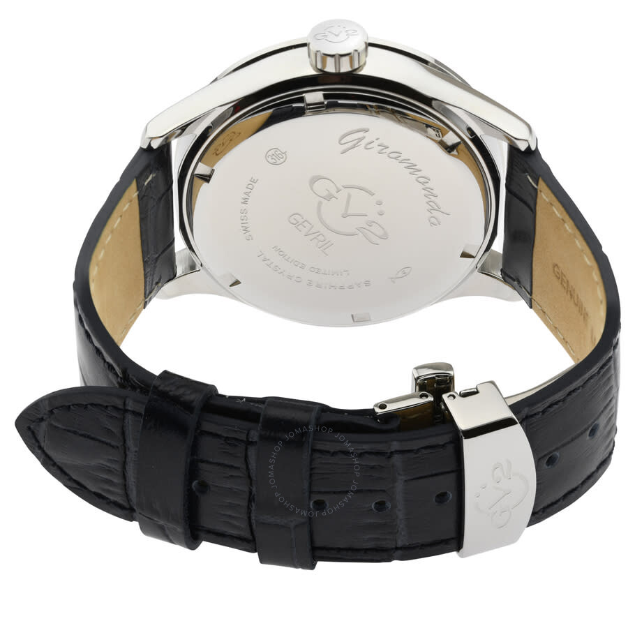 GV2 by Gevril Giromondo Quartz Black Dial Men's Watch 42300