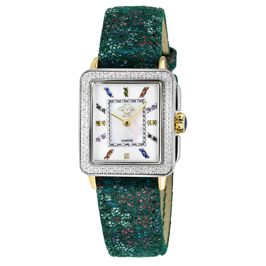 Gv2 By Gevril Padova Gemstone Floral Diamond Mother of Pearl Dial Ladies  Watch 12334F 840840126870 - Watches, GV2 by Gevril - Jomashop