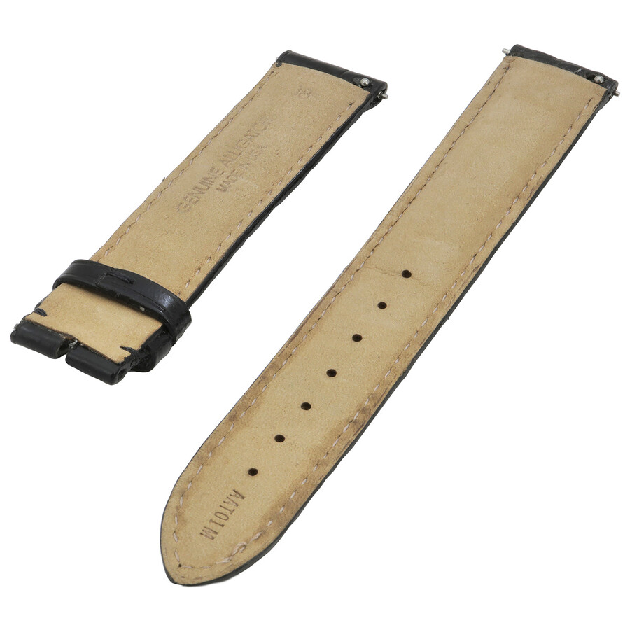 MJ-Design Cinturino Orologio Cinturino Orologio 18mm Pelle Vitello Nero - Made In Germany Con Fibbia Argento Cinturino Nero Fibbia Argento - Foto 2