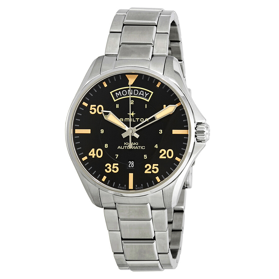 Hamilton Khaki Aviation Automatic Black Dial Men S Watch H64645131 H64645131 Hamilton Khaki Aviation Jomashop