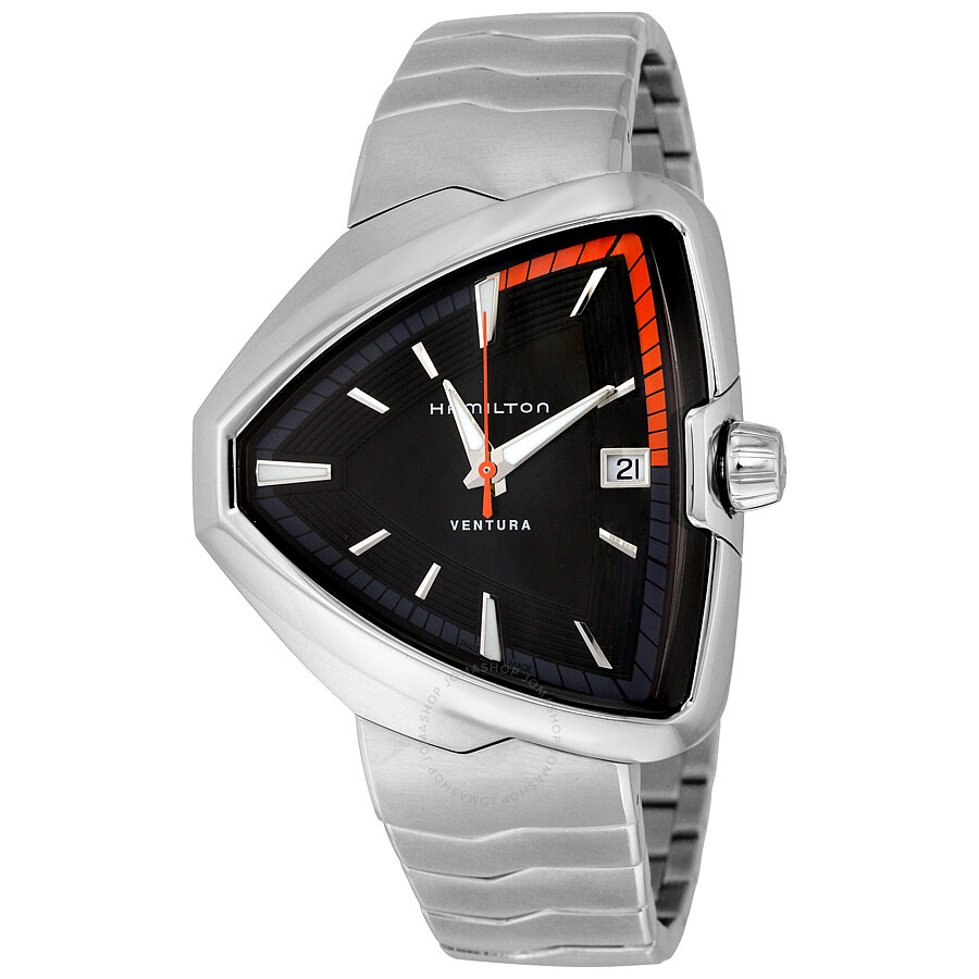 Ventura Elvis80 Black Dial Shield-Shaped Men's Watch