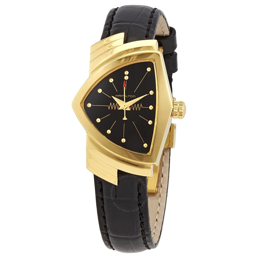 Ventura Quartz Black Dial Asymmetric Watch