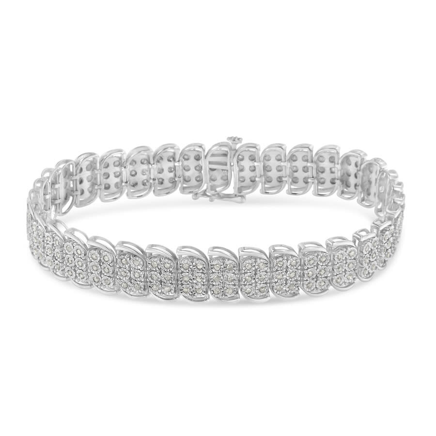 Haus Of Brilliance 925 Sterling Silver 2 0 Cttw Miracle Set Round Diamond 3 Row Line Tennis Bracelet I J Color I3 Clarity 7 25 60 8006wdm Jewelry Ladies Jewelry Jomashop