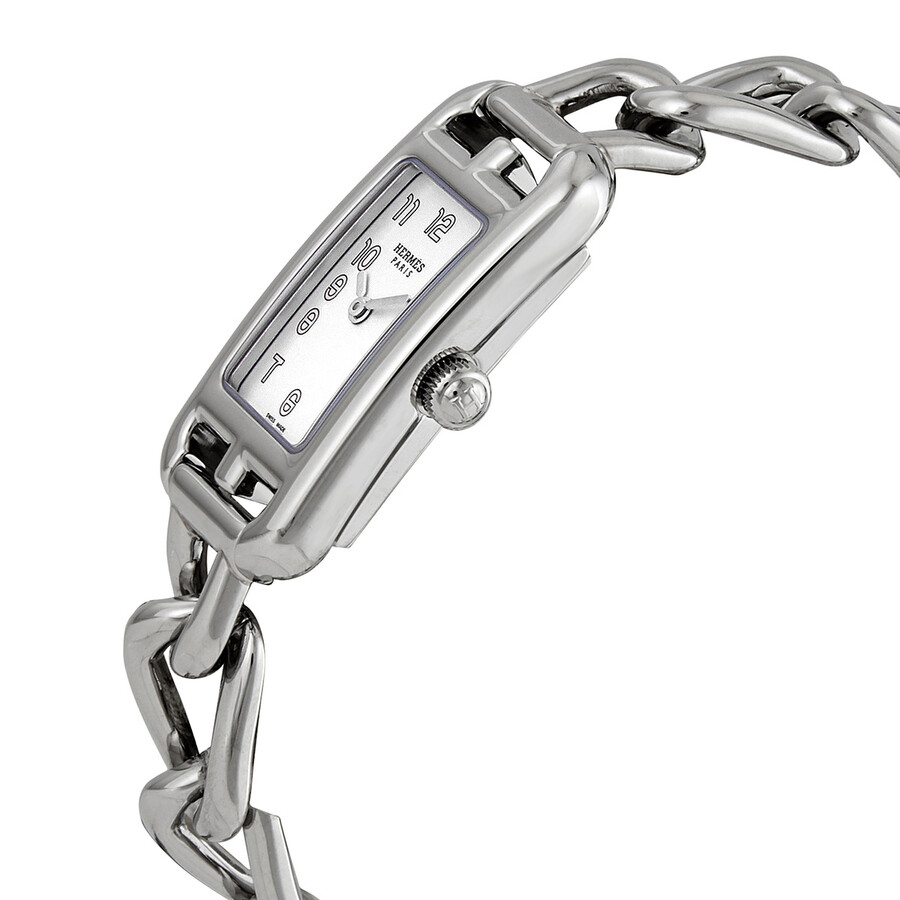 Hermes Nantucket Quartz Opaline Silver Dial Ladies Watch 049592WW00