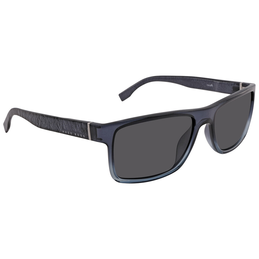 Hugo Boss Grey Blue Rectangular Men's Sunglasses BOSS 0919/S 0PJP/IR 57