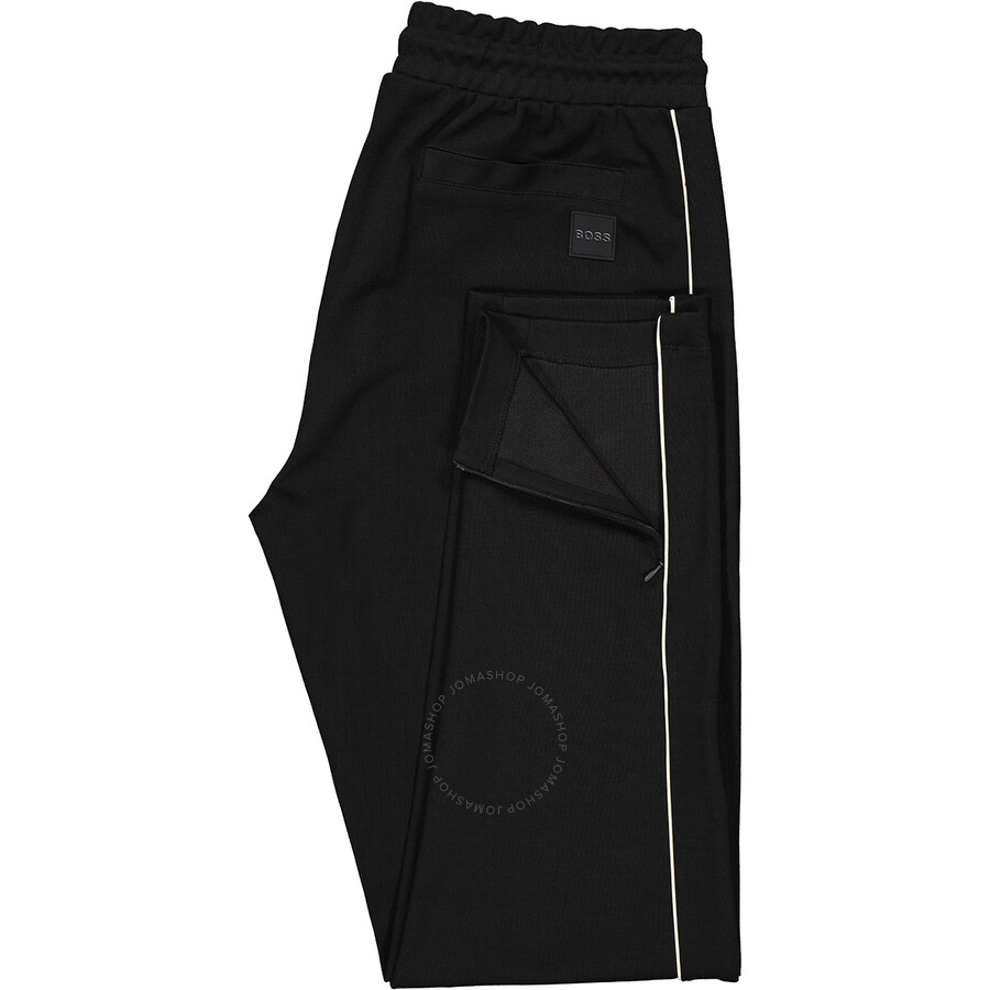 Hugo Boss Men's Black Lamont Logopatch Stripe Joggers, Size XLarge