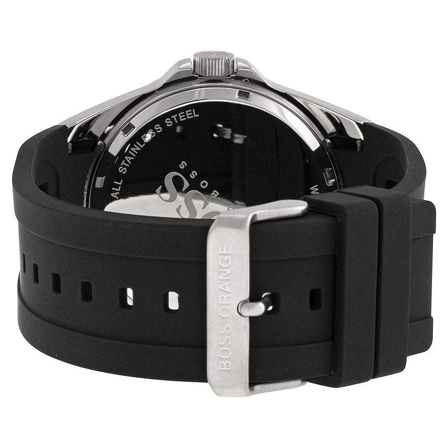 Hugo Boss Orange Black Dial Black Rubber Men's Watch ...