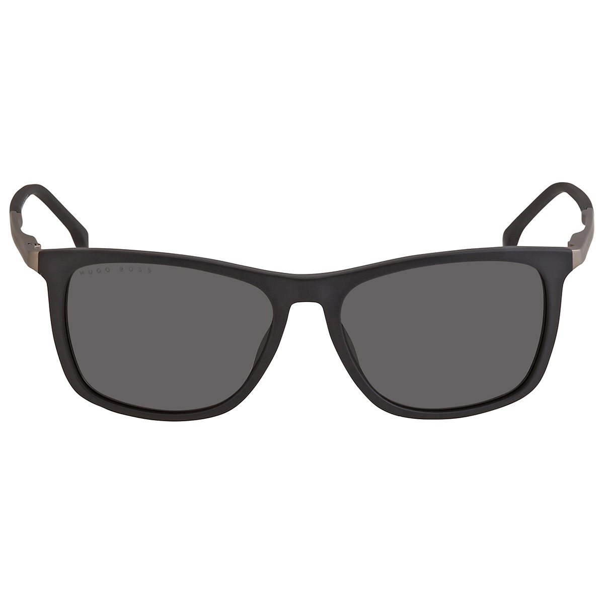 Boss By Hugo Boss Unisex Square Polarized Sunglasses – Matte Black/Grey Frame, Green Polarized Lenses main image 0