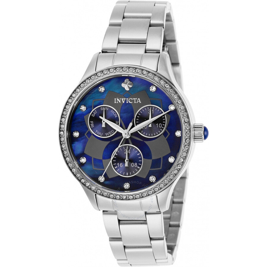 Angel Quartz Blue Dial Stainless Steel Ladies Watch