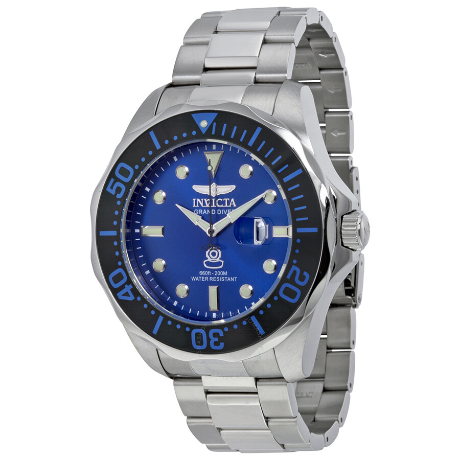 Grand Diver Blue Dial Stainless Steel Men's Watch