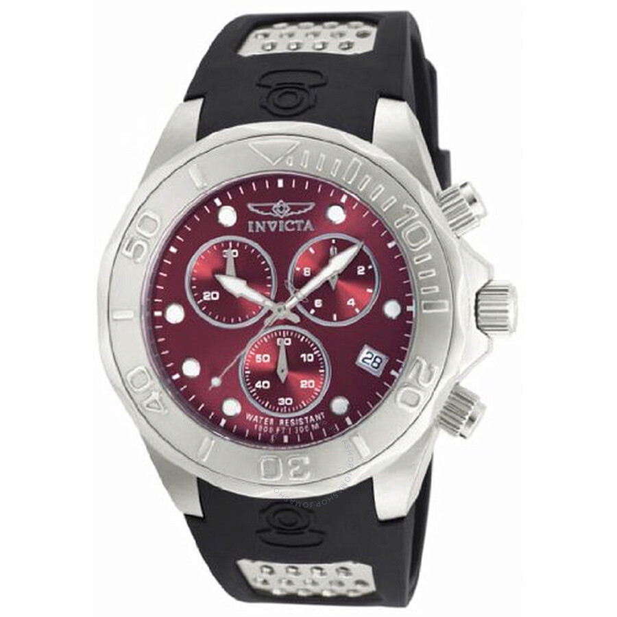 Grand Diver Chronograph Purple Dial Black Rubber Men's Watch