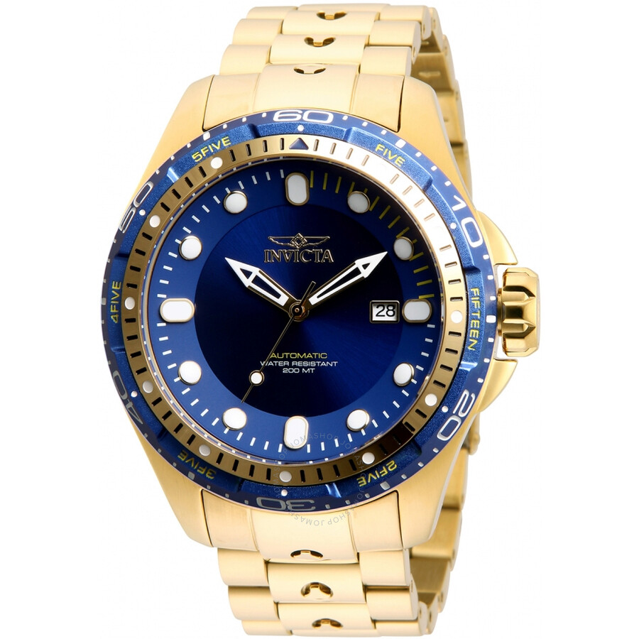 Hydromax Automatic Blue Dial Yellow Gold-tone Men's Watch