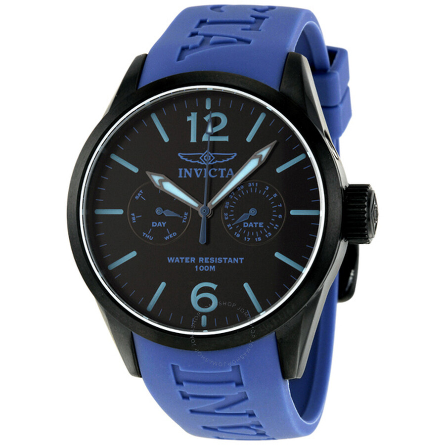 I-Force Black Dial Blue Polyurethane Men's Watch 1740