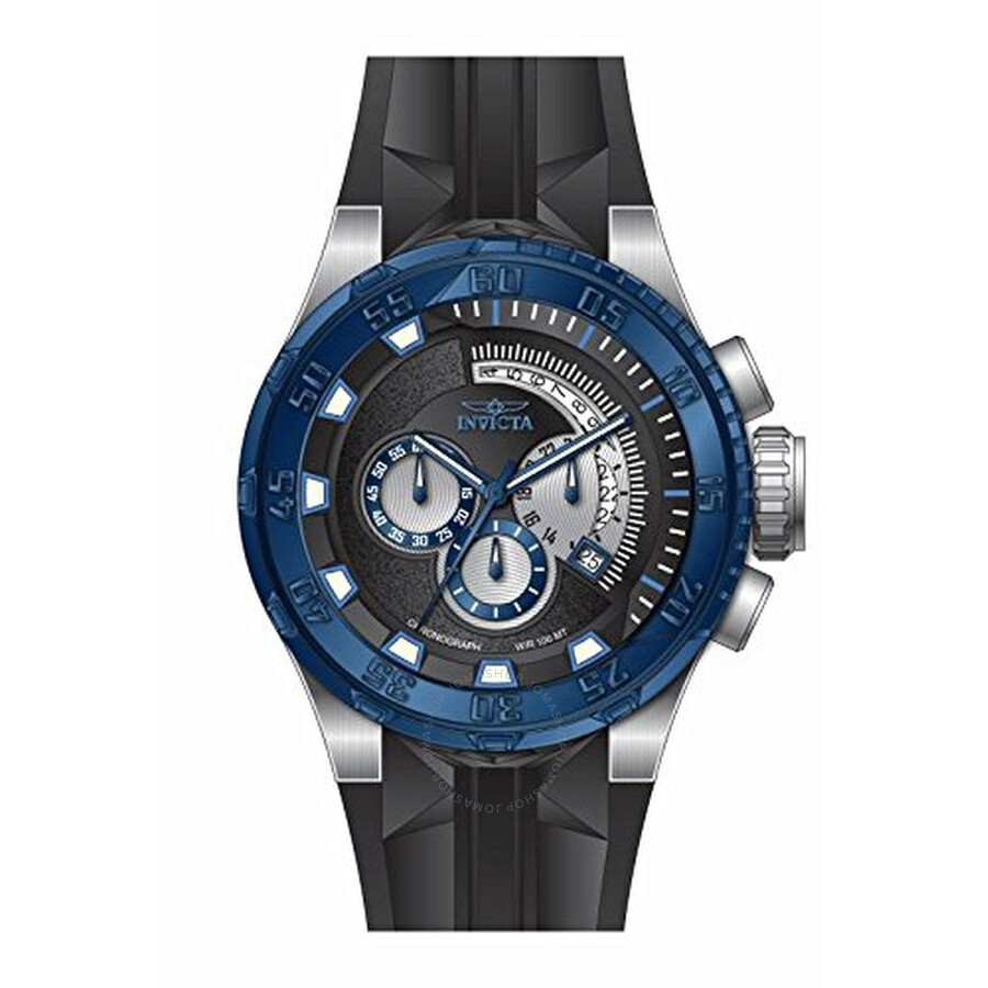 I Force Chronograph Black Dial Black Polyurethane Men's Watch