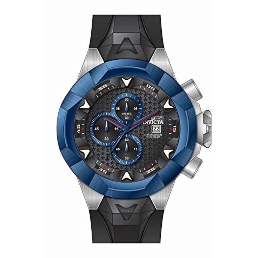 I Force Chronograph Black Dial Black Silicone Men's Watch