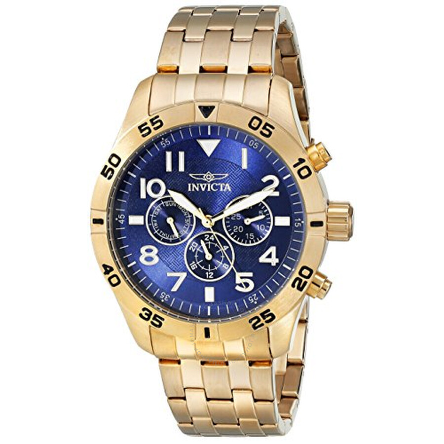 I- Force Multifunction Blue Dial Gold-tone Men's Watch