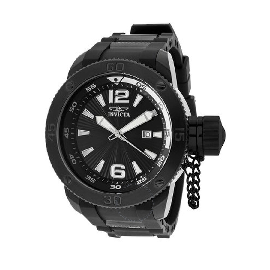 I-Force Black Dial Black Polyurethane Men's Watch