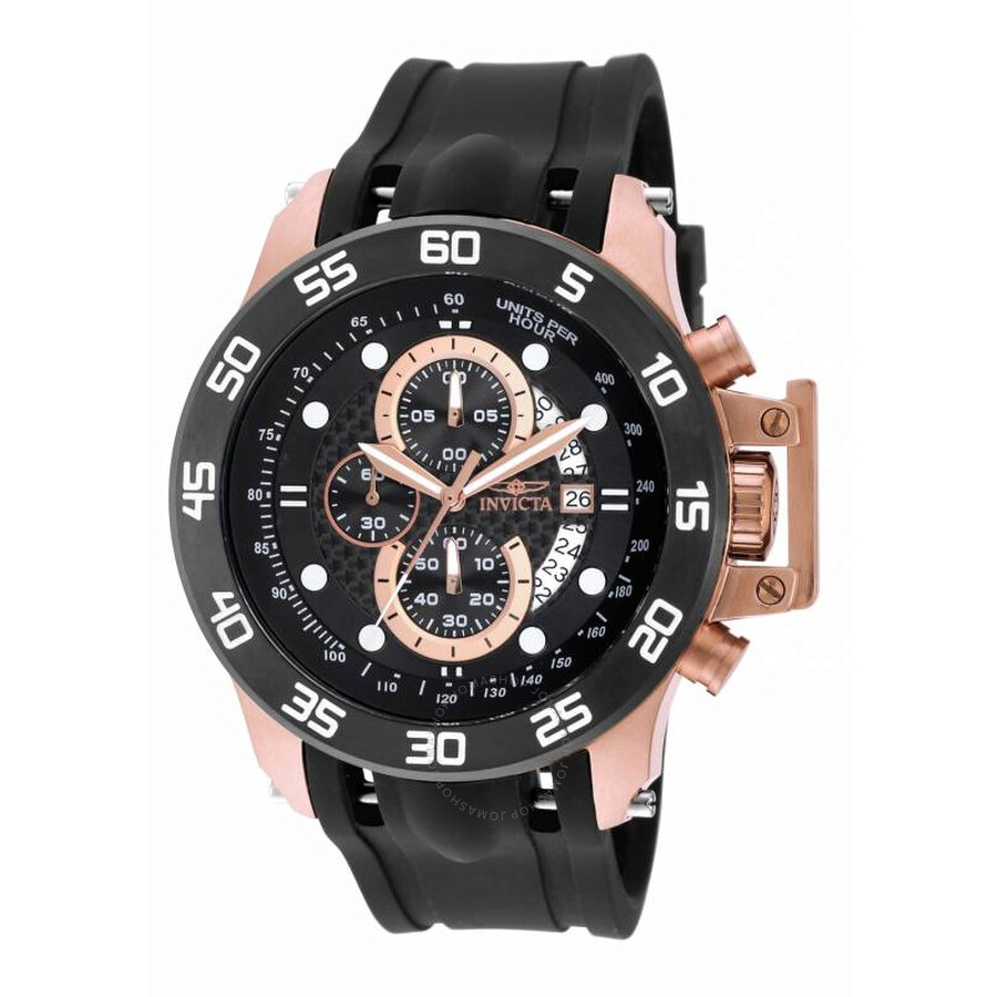 I-Force Chronograph Black Carbon Fiber Dial Black Polyurethane Men's Watch