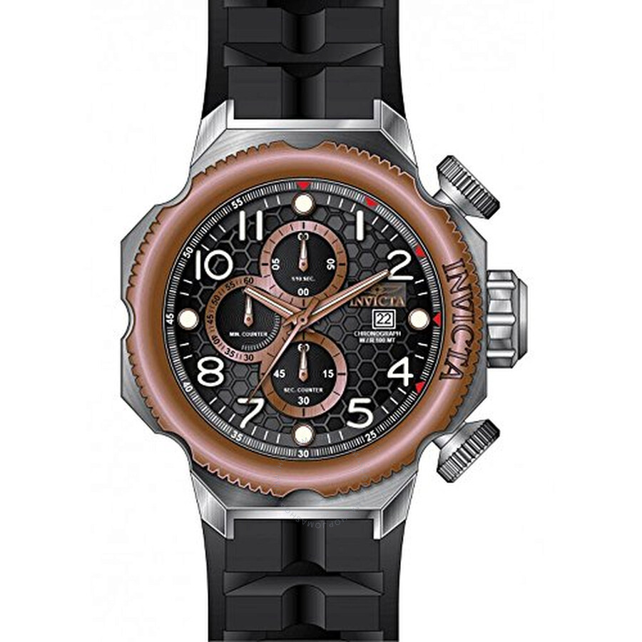 I-Force Chronograph Black Dial Black Silicone Men's Watch